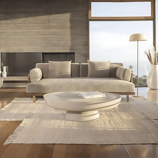 Wabi-sabi Style Fiberglass Baked Lacquer Modern Coffee Table