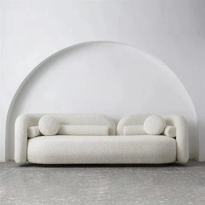 Nordic Style Wooden Frame Boucle Modern Sofa