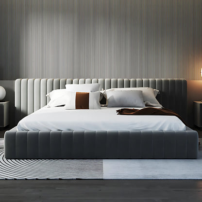 Modern Style Up-holstered king Size Bed Luxury Queen Bed Frame