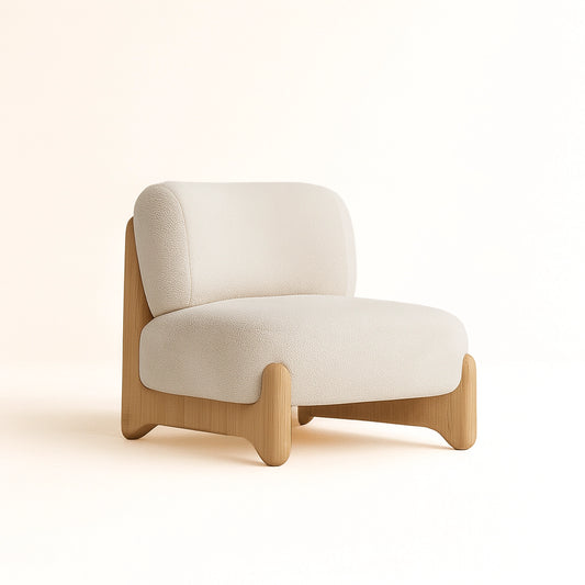 Nordic Solid Wood Alpaca Single Sofa