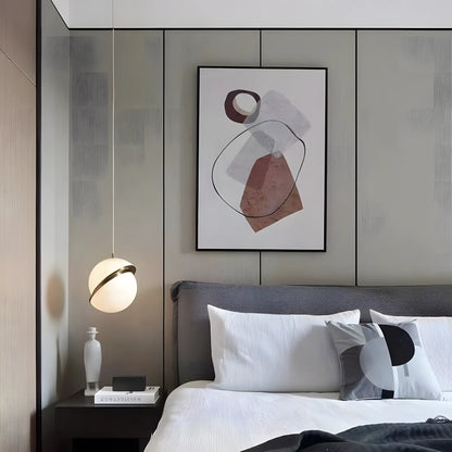 Nordic Modern Hanging Hotel Living Room White Gold Glass Ball Lamp LED