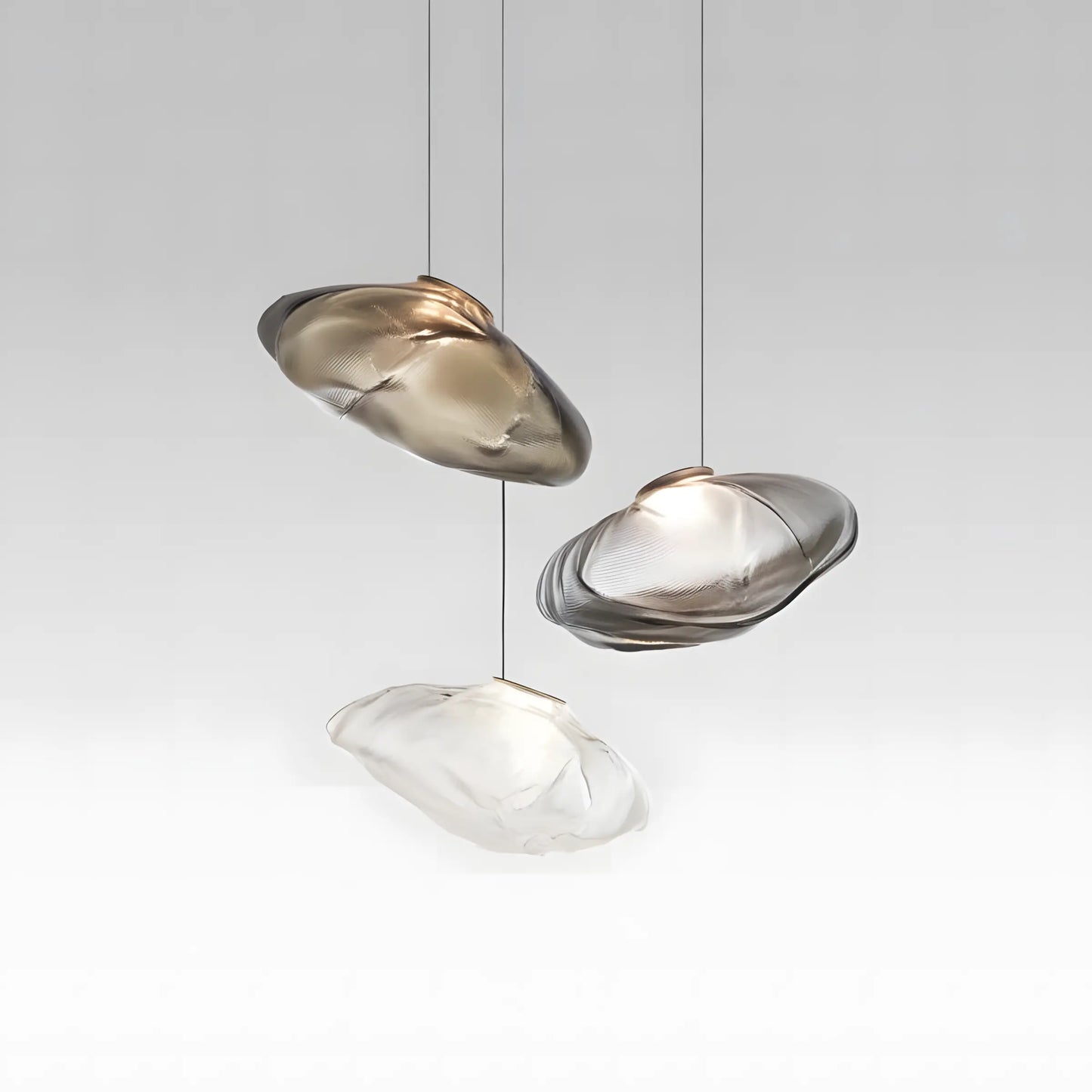 Kitchen Island Smoke Grey Clear Glass Ball Hanging Lamp