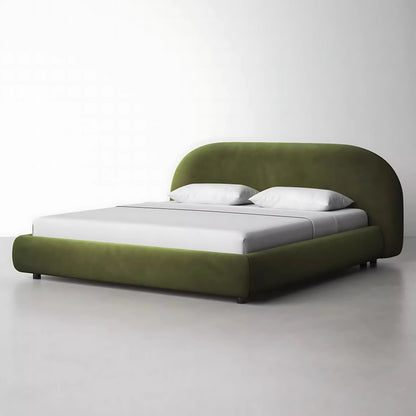 Velvet Boucle Fabric Double Bed Up-holstered king Size Bed Luxury Queen Bed Frame for Bedroom