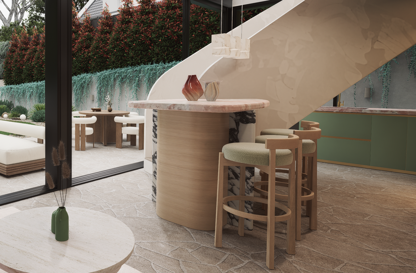 Isola Rosato Dining Island Bench