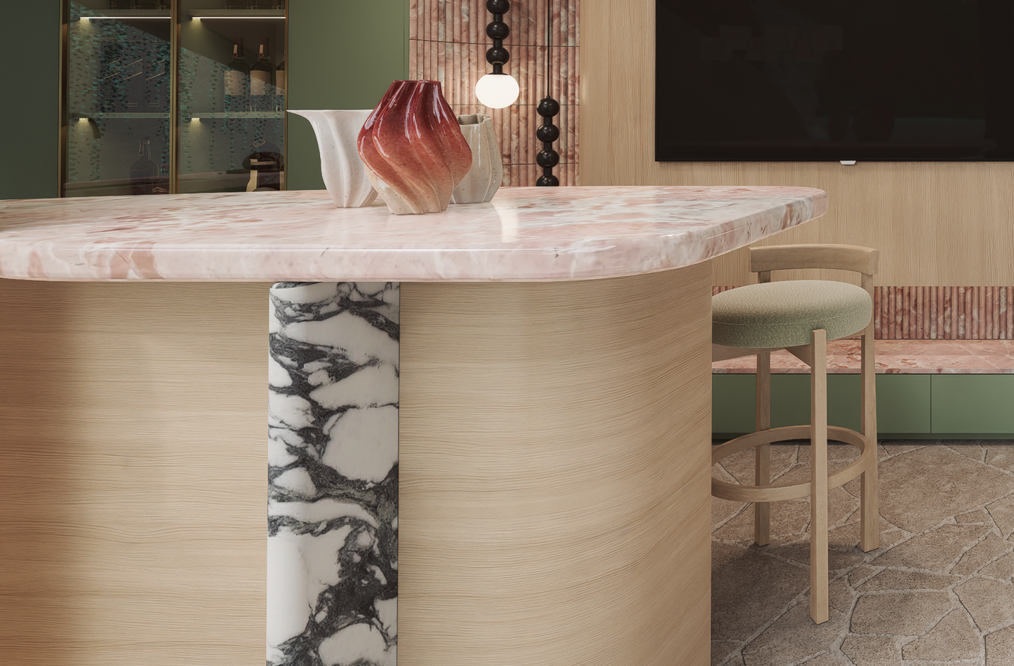 Isola Rosato Dining Island Bench