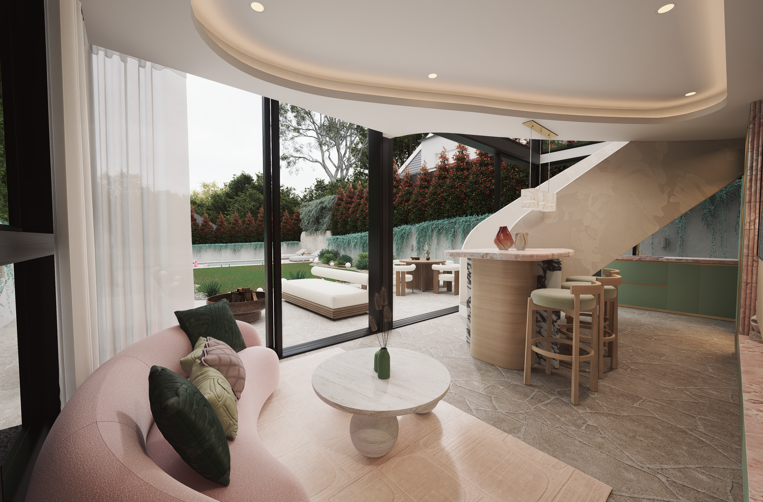 Luxury home Toorak Melbourne featuring stone and custom joinery by Albert Living
