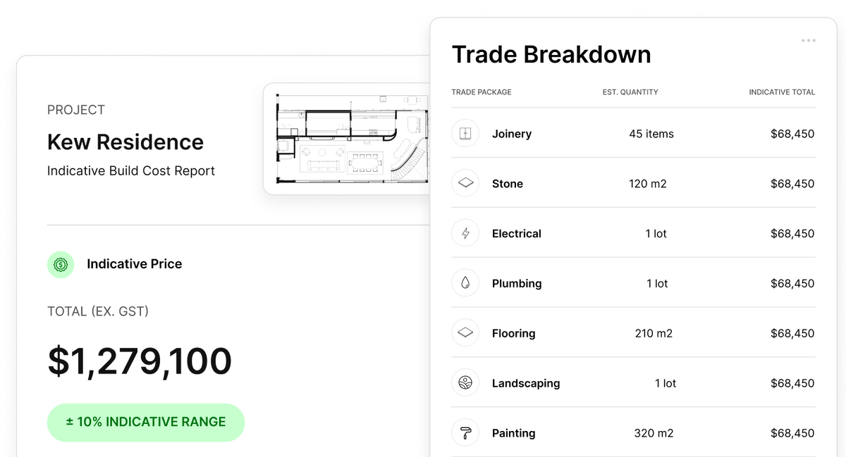 Albert AI Price - free indicative pricing from architectural plans