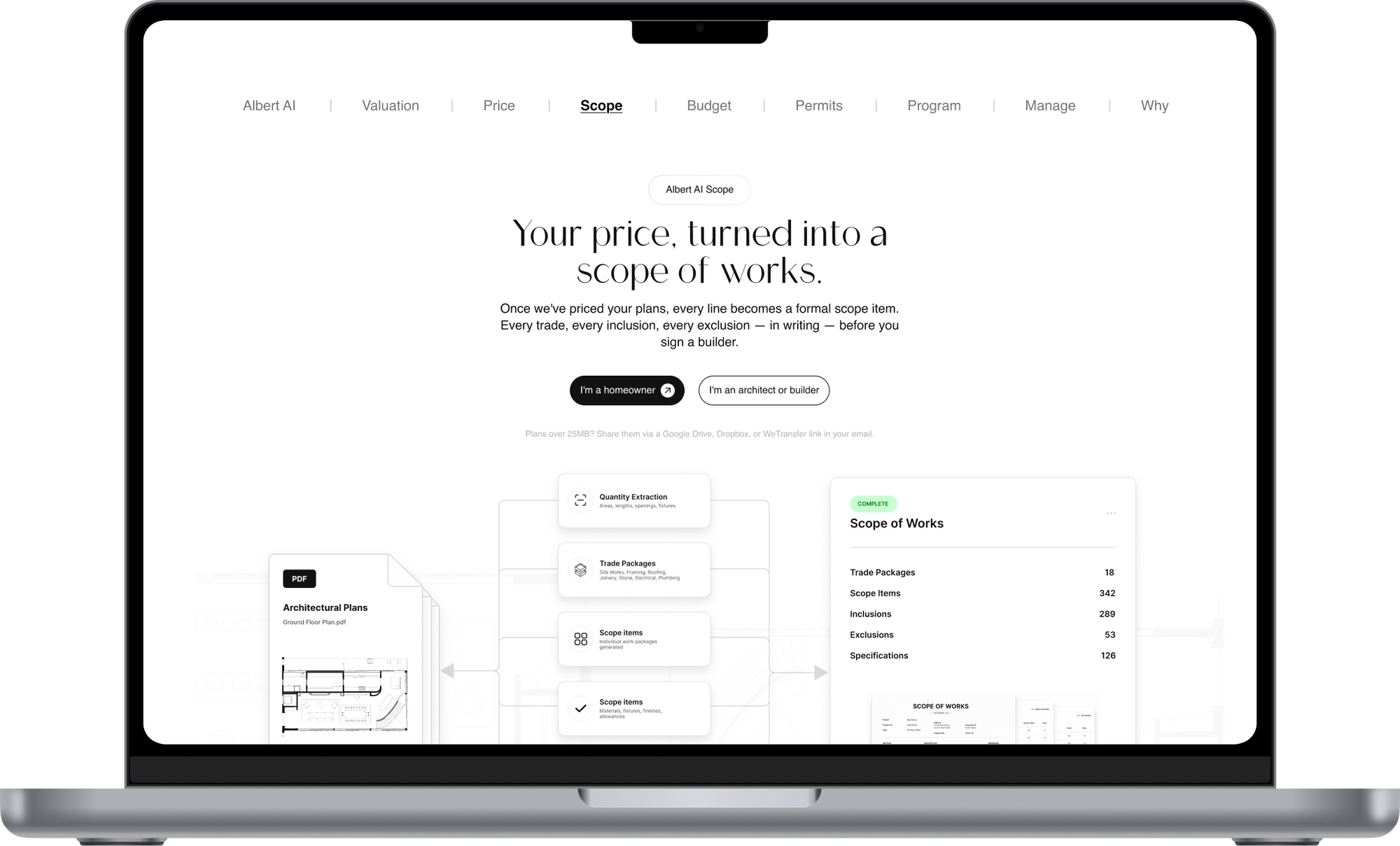 Your price, turned into a scope of works.
