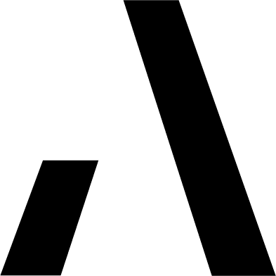 Albert Living Icon Logo Black letter 'A' on a white background