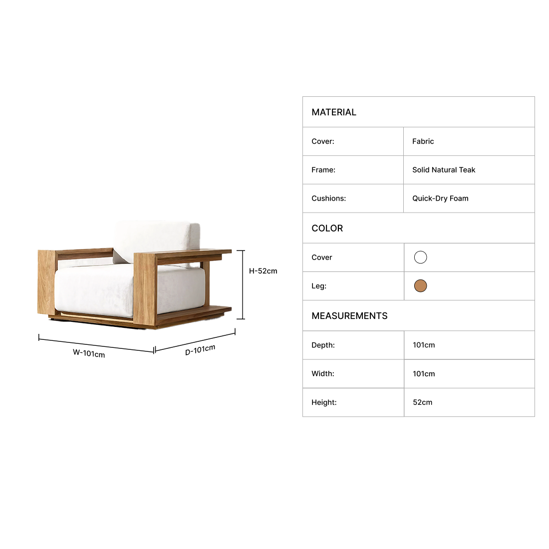 Alvia Handcrafted Teak Lounge Chair