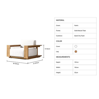 Alvia Handcrafted Teak Lounge Chair