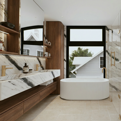 Panda White Marble Vanity