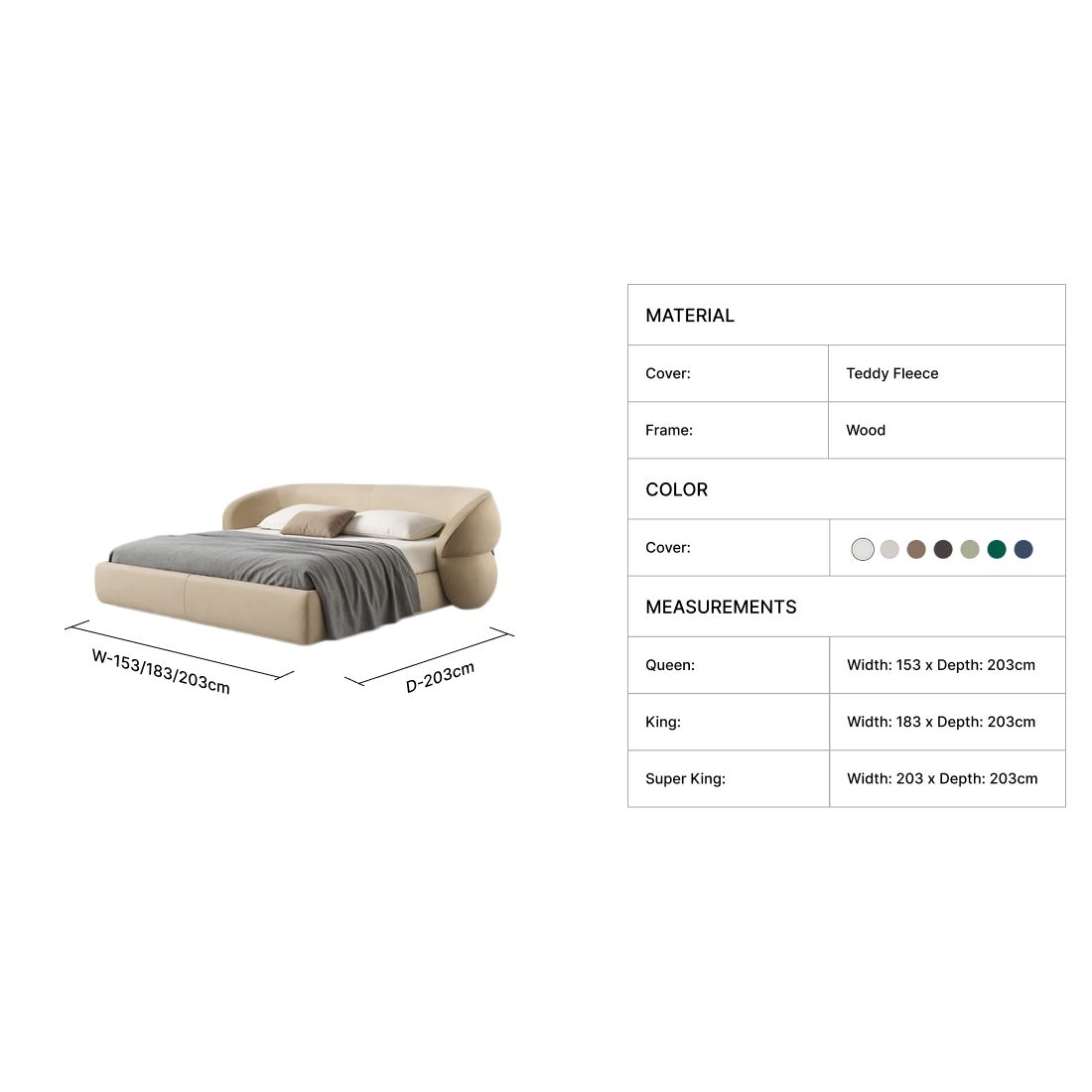 Arco Bed | Teddy Fleece