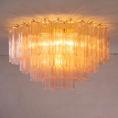 Large ceiling light with Cipria Murano Glass Tronchi, Made in Italy