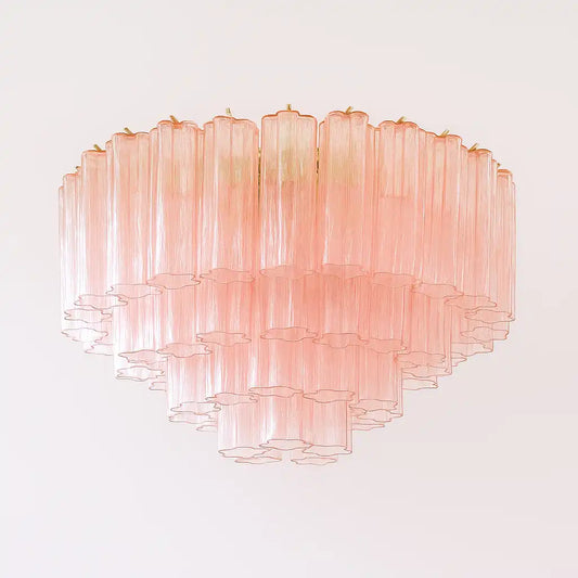 Large ceiling light with Cipria Murano Glass Tronchi, Made in Italy