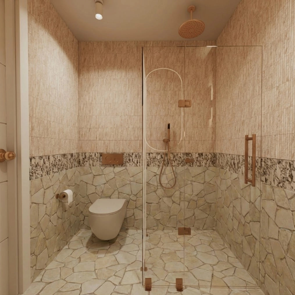 Ivory Travertine Crazy Cut Wall Tiles