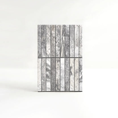 Silver Gray Travertine Finger Mosaic Wall Tiles