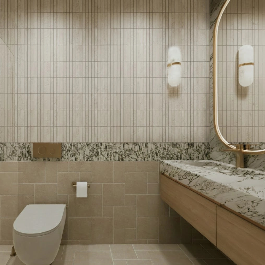 Limestone Finger Mosaic Wall Tiles
