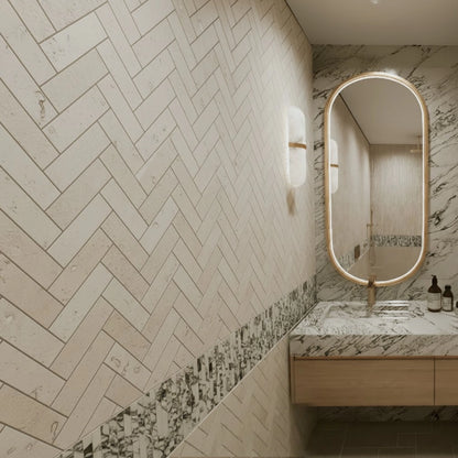 Limestone Herringbone Wall Tiles