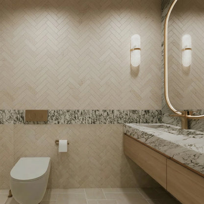 Limestone Herringbone Wall Tiles