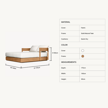 Nuvor Teak Wood Daybed