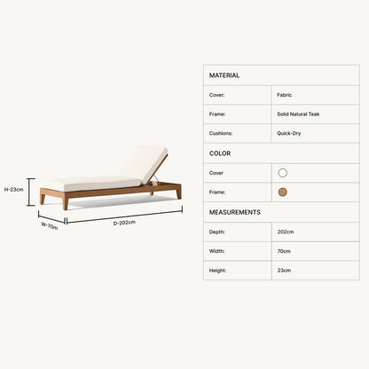 Nuvor Teak Chaise