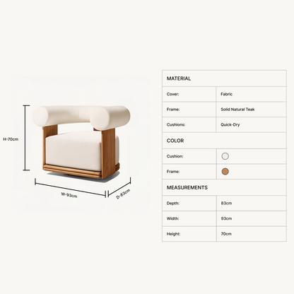 Veyra Teak Swivel Lounge Chair