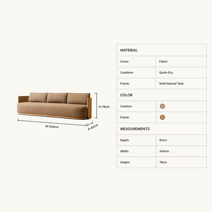 Orien  Teak Sofa
