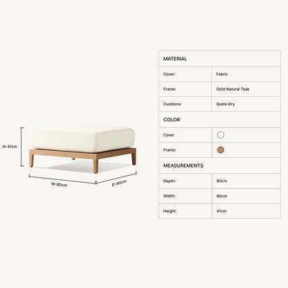 Nuvor Teak Ottoman