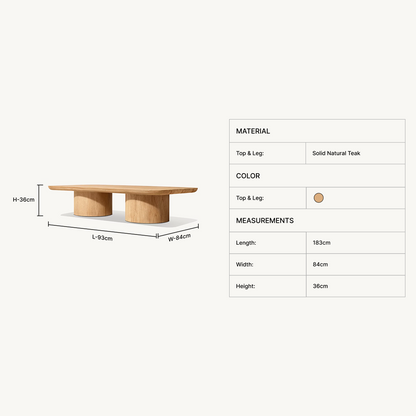 Teyric Teak Rectangular Coffee Table