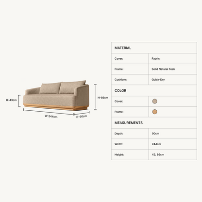 Teyric 3-Seater Teak Sofa