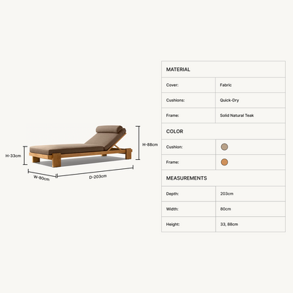 Ovelle Teak Chaise