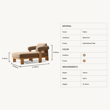 Kavien Teak Chaise