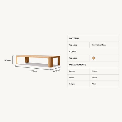 Serel Teak Rectangular Coffee Table