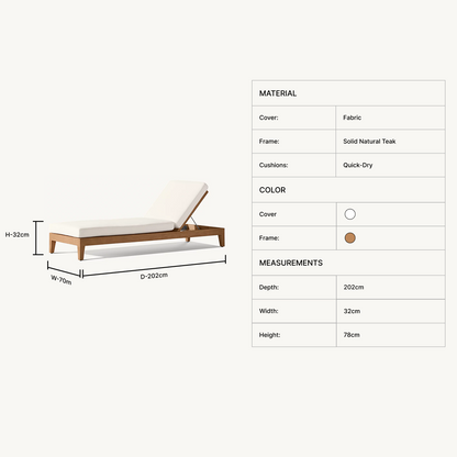 Nuvor Teak Chaise