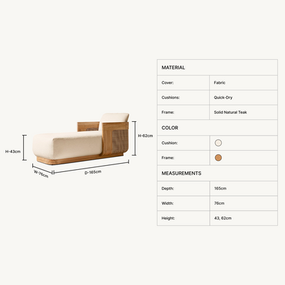 Serel Teak Chaise