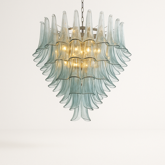 Murano-Style Petal Glass Chandelier