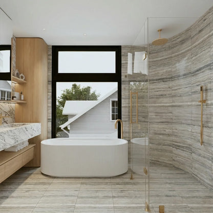 Silver Gray Travertine Slab Floor Tiles