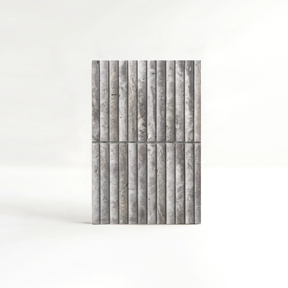 Silver Gray Travertine Fluted Mosaic Wall Tiles