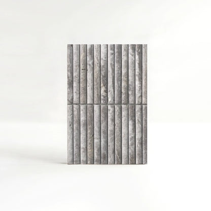 Silver Gray Travertine Fluted Mosaic Wall Tiles