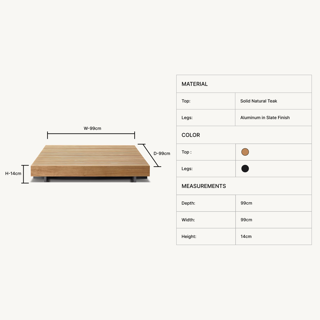 Solvia Teak Square Coffee Table
