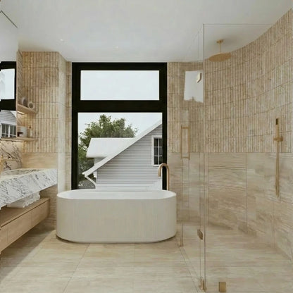 Ivory Travertine Finger Mosaic Wall Tiles