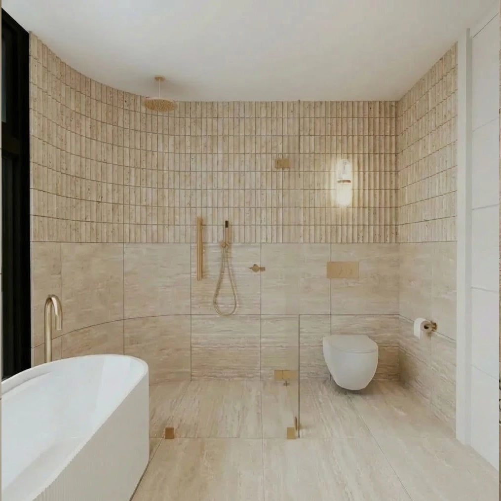 Ivory Travertine Finger Mosaic Wall Tiles