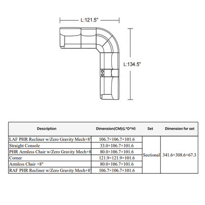 U70315HM Modular Recliner Sofa