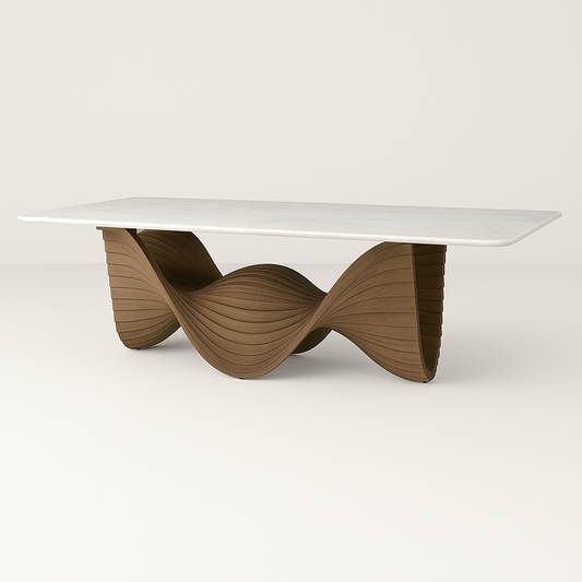 WT117 Lunaris Waveform Dining Table