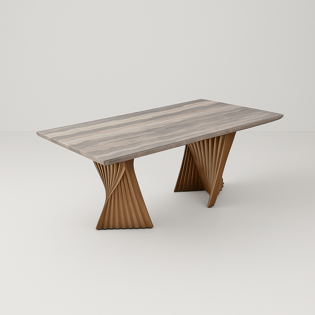 WT055 Solaro Twin-Pillar Dining Table
