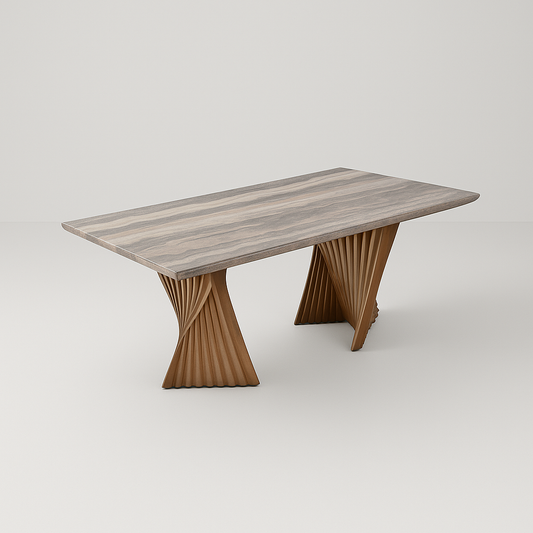 WT055 Solaro Twin-Pillar Dining Table