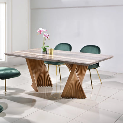 WT055 Solaro Twin-Pillar Dining Table